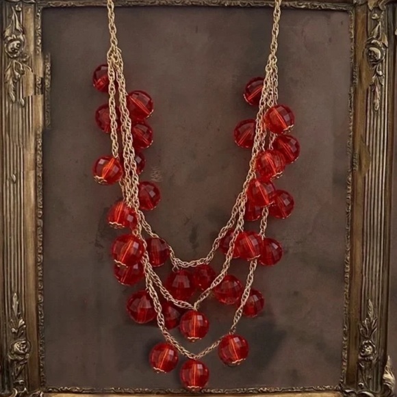 KATE SPADE 2009 Holiday Collection Layered Citrine Orange Vintage Bead Necklace - Picture 5 of 5